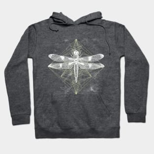 Dragonfly Ornament White Gold Hoodie